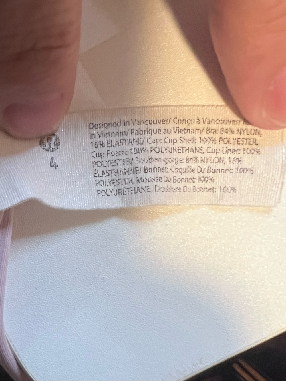 #572 Lululemon Like a Cloud Ribbed Longline Bra D/DD Pink Haze Size 4 - Picture 3 of 3